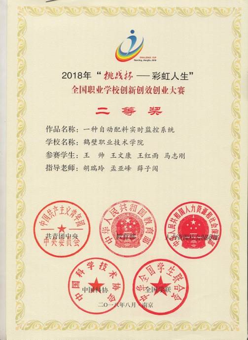 说明: C:\Users\hp\Desktop\2019-2020学年第一学期\绩效数据填报\2018获奖证书\2018获奖证书\2018年挑战杯获奖证书\国赛二等2 (2).jpg